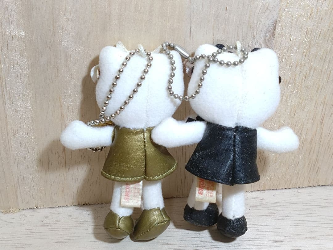超激レア☆足長キティ　黒&金花サングラスぬいぐるみキーホルダー2点セット　非売品