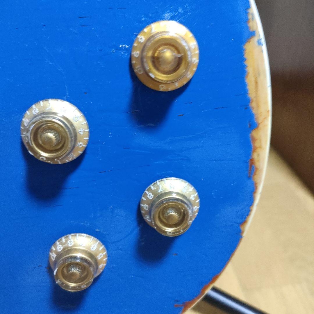 レスポール系改造　オーバーラッカーブルー　レリック少々