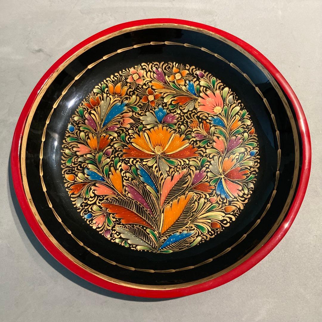 ロシア伝統工芸品 ホフロマ塗り 漆器 トレイ 小物入れ 食器 12点セット