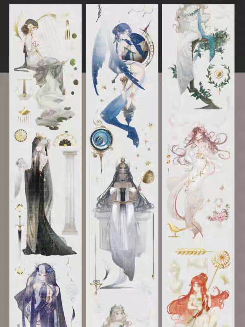 巻売 551★ 海外 マスキングテープ マステ PET 装飾 人物 金ホロ