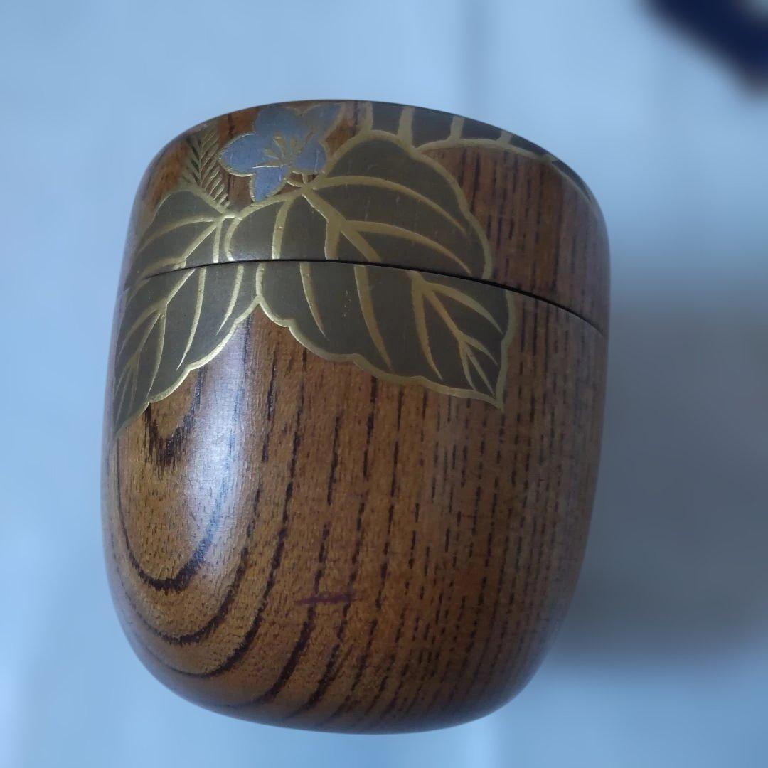 欅棗 中棗 塗師 林哲山 作 『 踊桐蒔絵 』棗 蒔絵 共箱 茶道具 美品 です