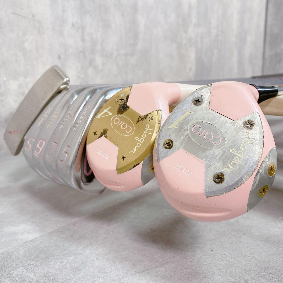 V897 ゴルフクラブ レディース セット 格安 赤 パーシモン 練習 女子