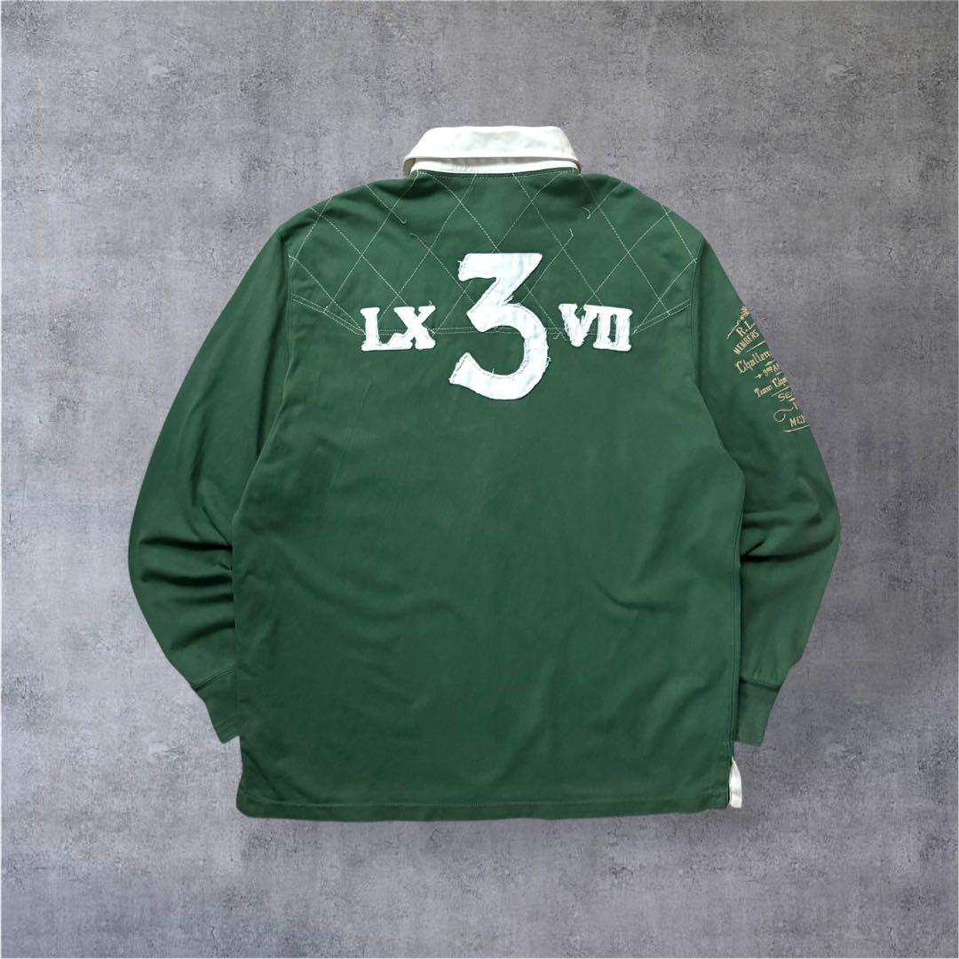 Polo Ralph Laurenラガーシャツエンブレム刺繍ナンバリング長袖　L