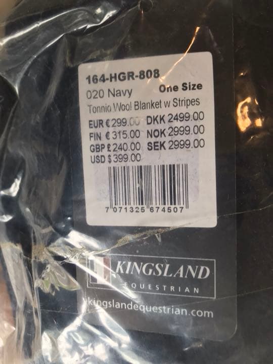 新品キングスランド  馬着 中馬着 フリーサイズ