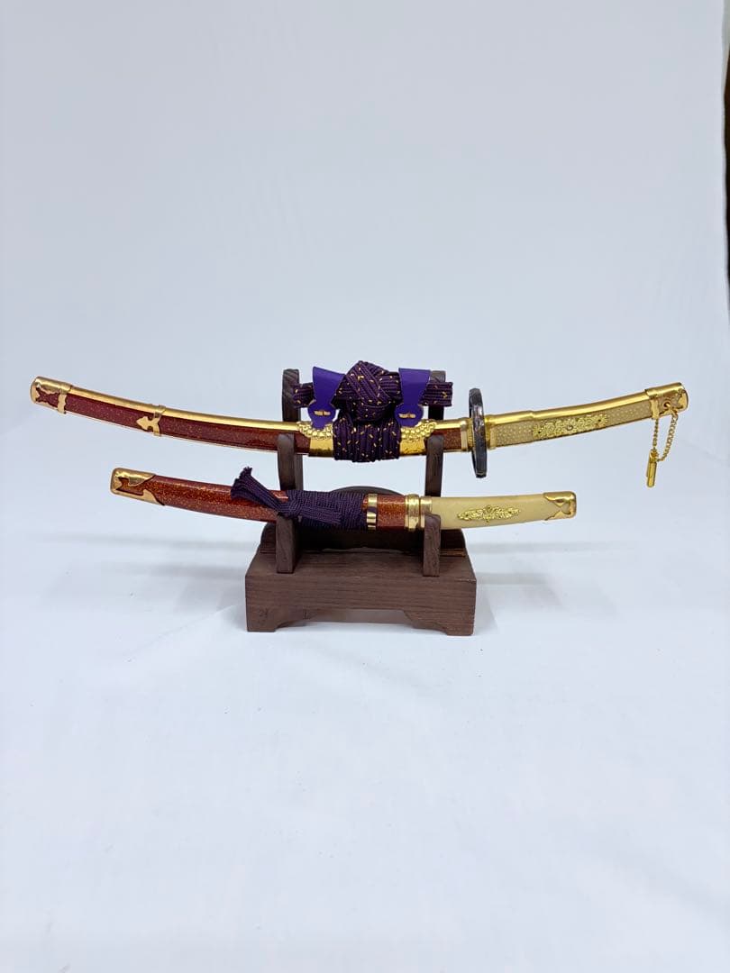 こどもの日 刀の置物 模造刀 2本セット オブジェ コレクション 五月人形 刀掛