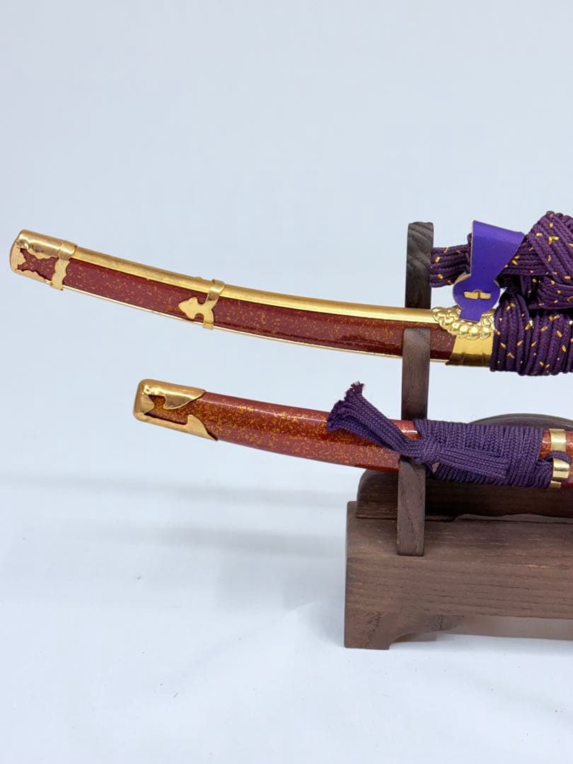 こどもの日 刀の置物 模造刀 2本セット オブジェ コレクション 五月人形 刀掛