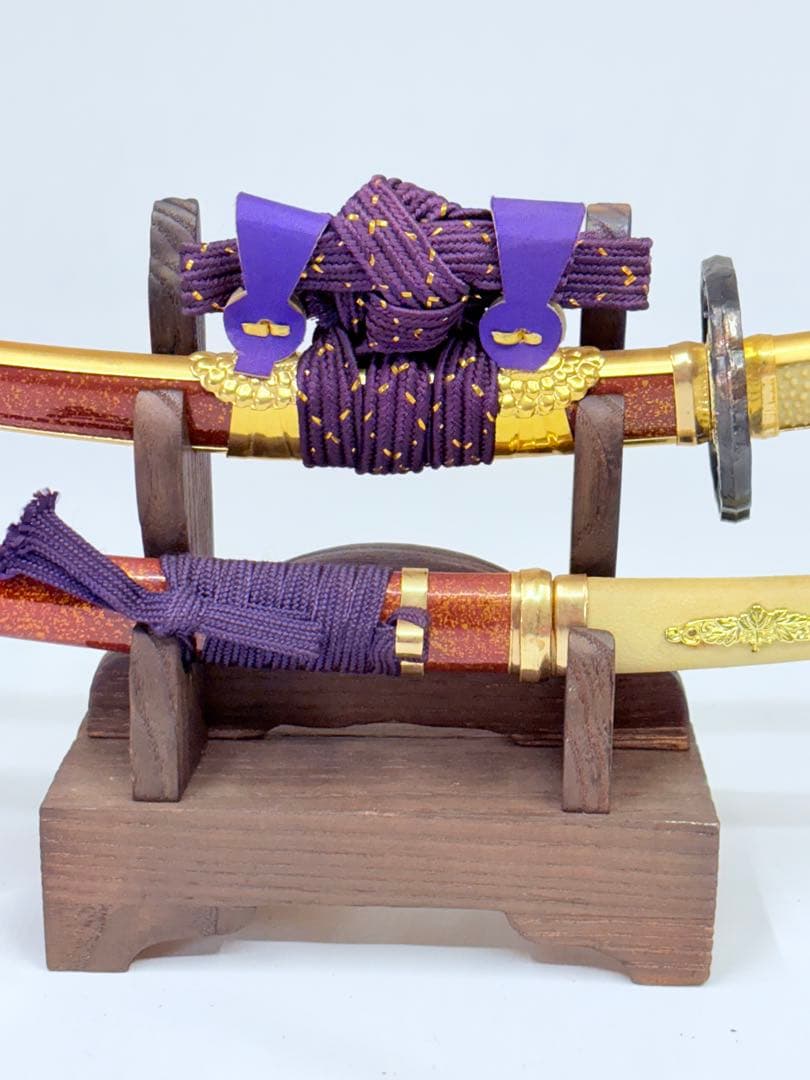 こどもの日 刀の置物 模造刀 2本セット オブジェ コレクション 五月人形 刀掛