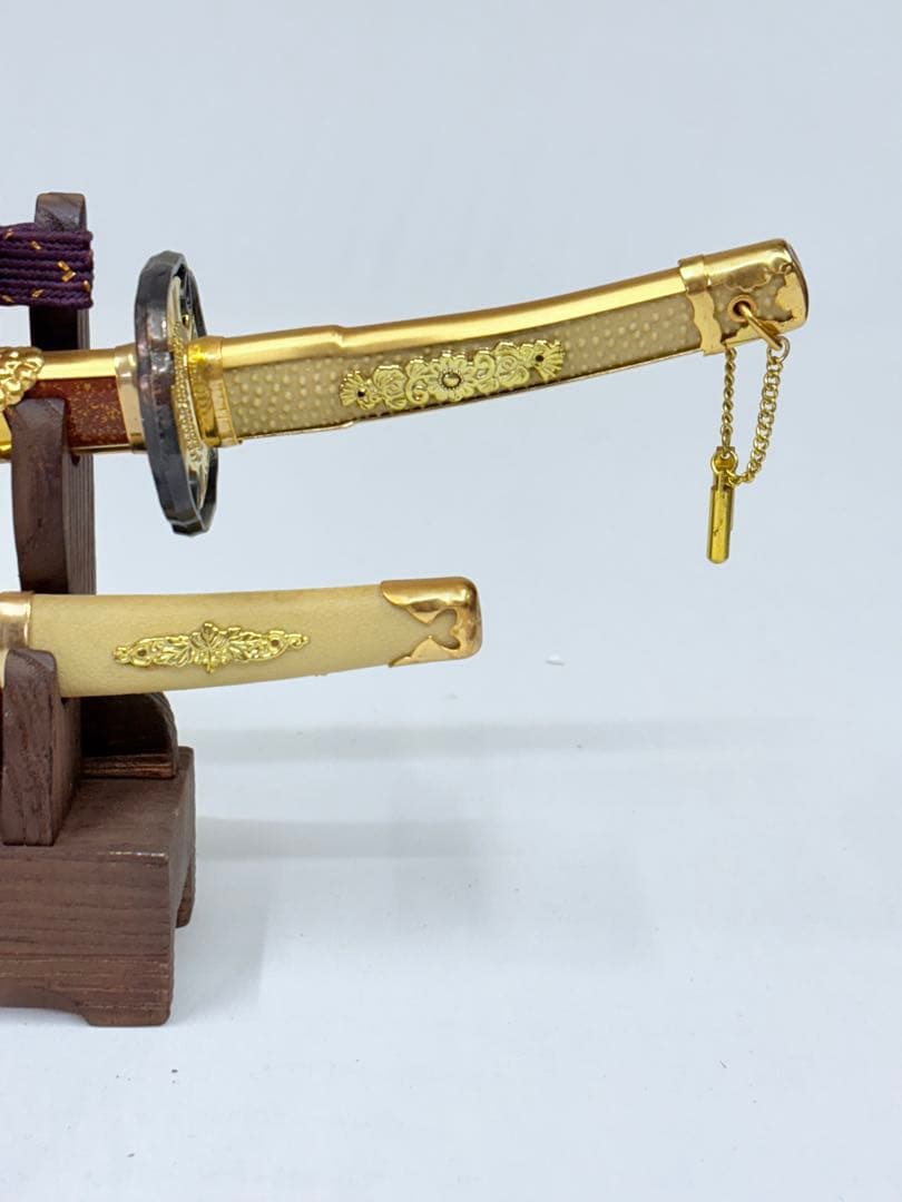 こどもの日 刀の置物 模造刀 2本セット オブジェ コレクション 五月人形 刀掛