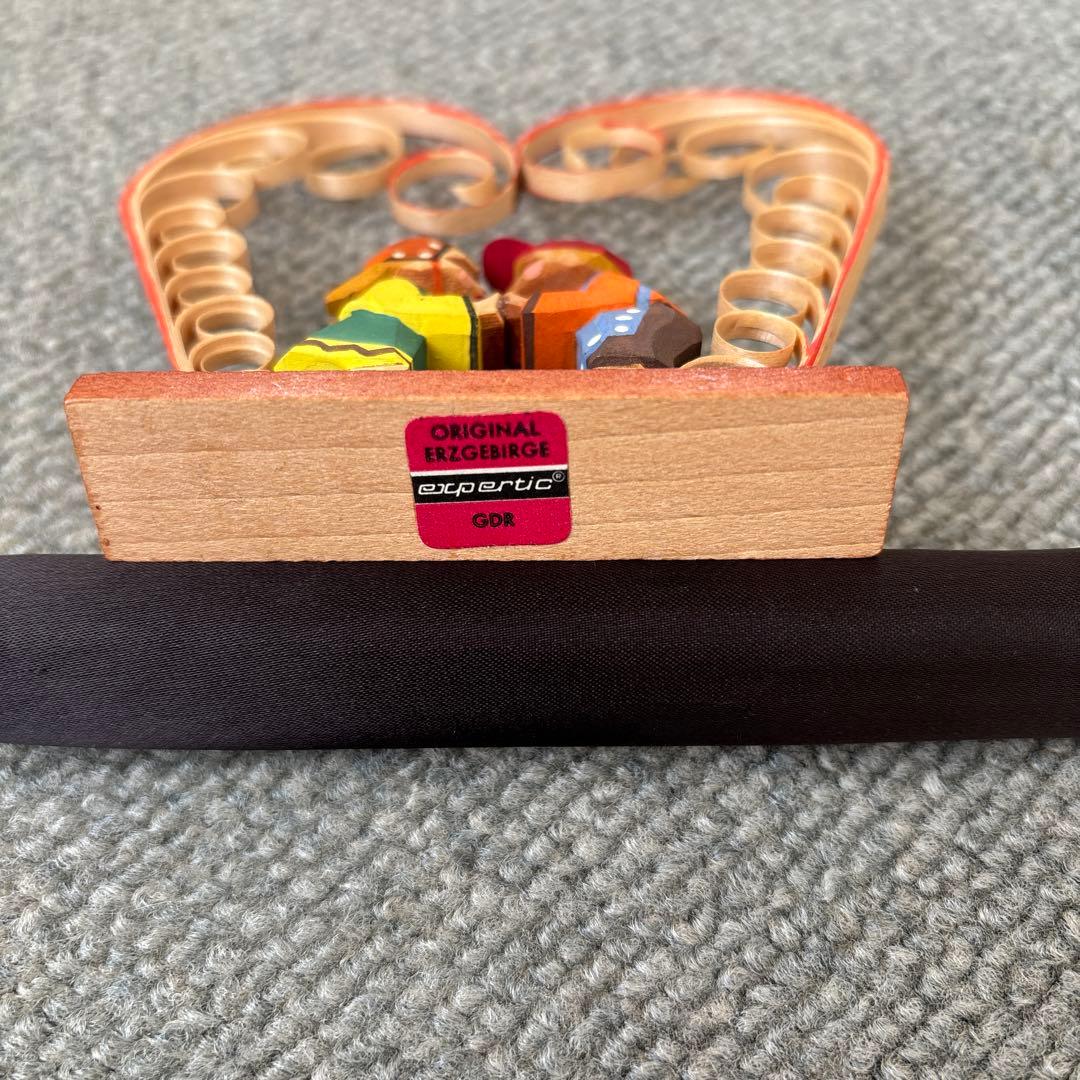 ヴィンテージ　expertic 木製工芸品《ハートアーチの男の子と女の子》