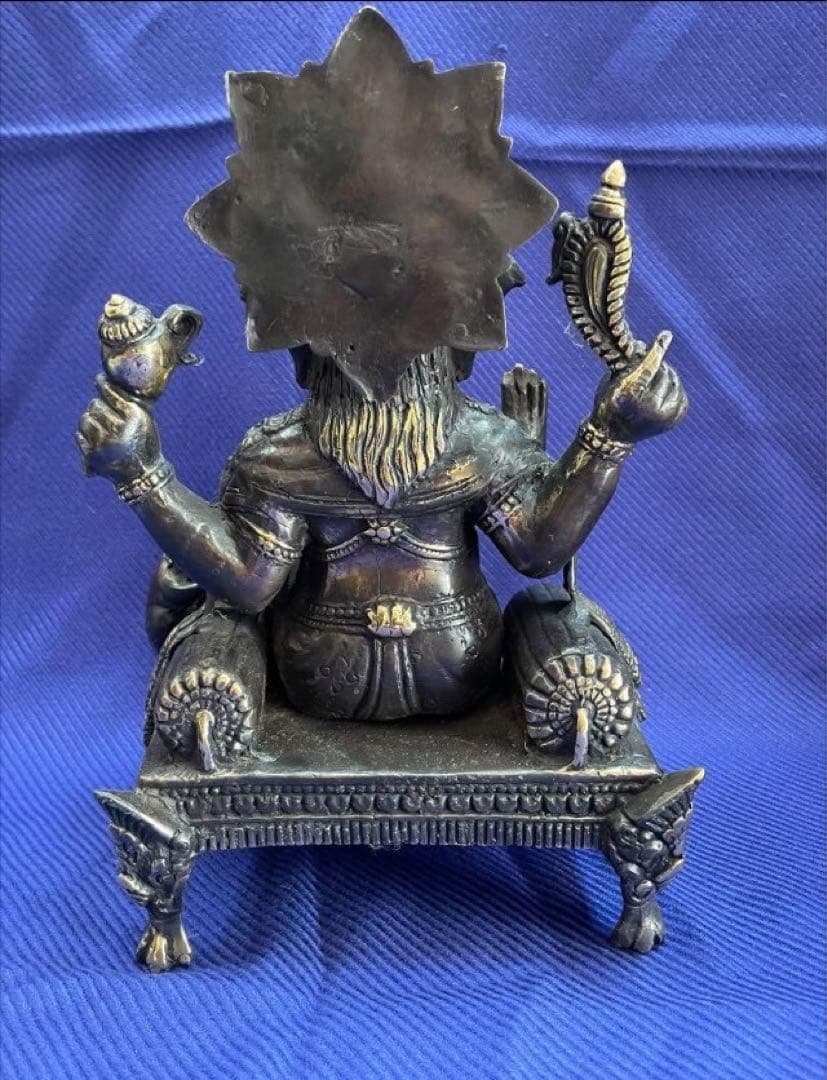 ガネーシャ像　風水置物　ブロンズ　真鍮　☆アンティーク 守り神