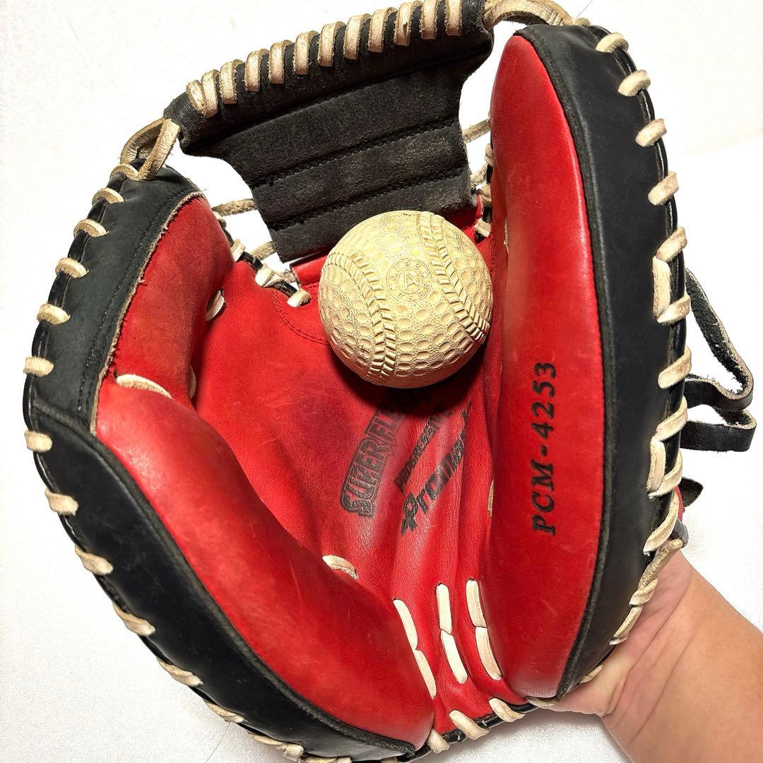《希少モデル》 キャッチャーミット レッド ブラック 軟式 左利き用