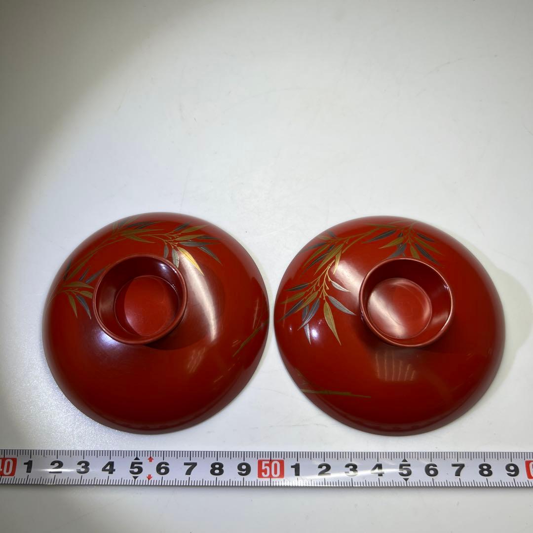 上手　盛蒔絵鯛盃一対　木箱付　直径約9㎝　東Y7-1125☆2F