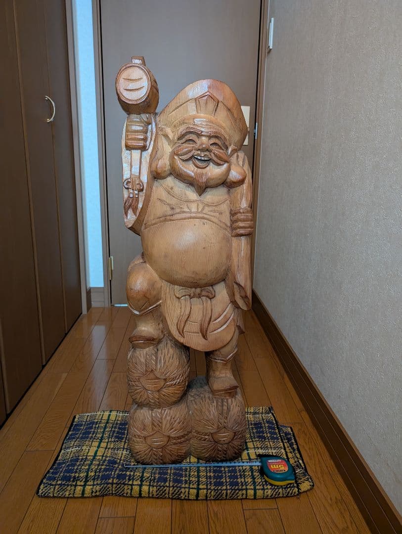 貴重品木彫り 大黒様像 約60cm
