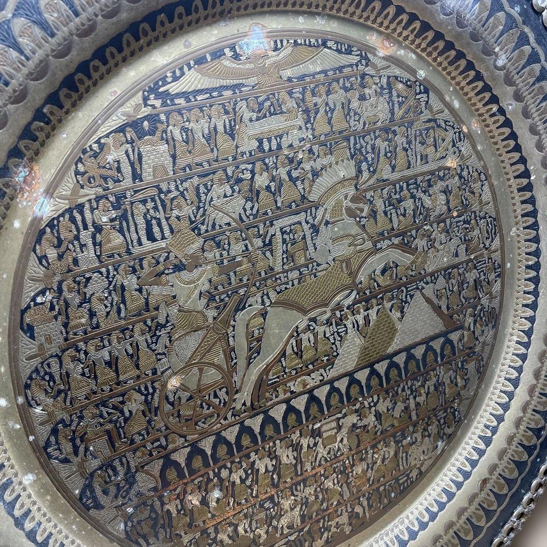 MR-496A エジプトの戦士彫刻装飾 壁画 プレート 装飾品ビンテージ マニア