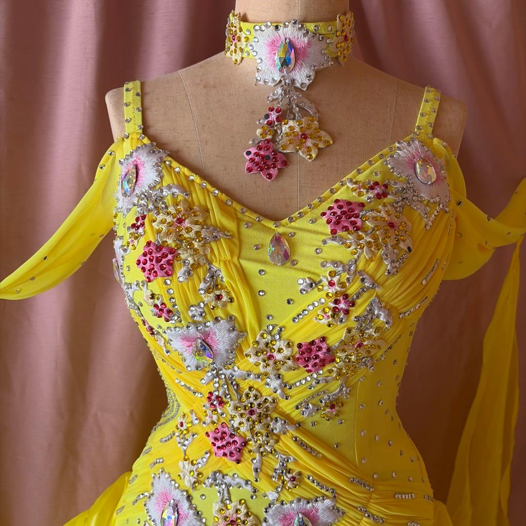 社交ダンス用黄色ドレス