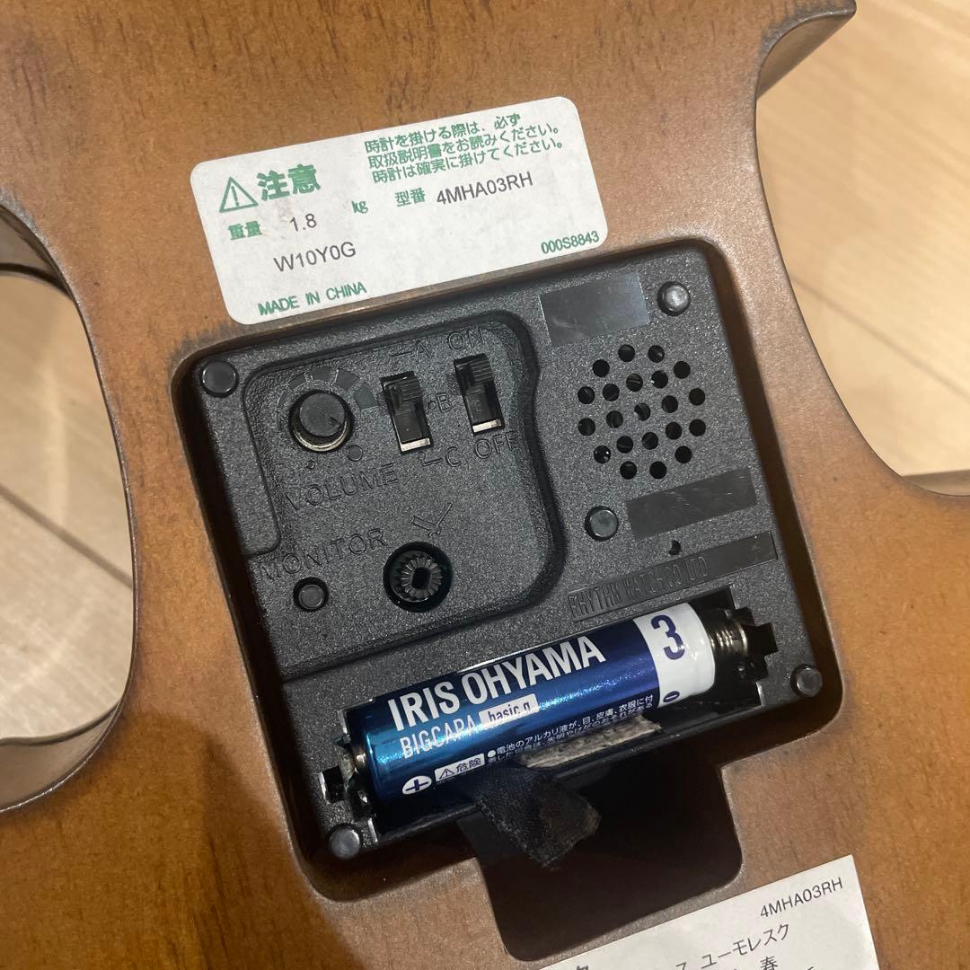 RHYTHM バイオリン型 時計 4MHA03RH リズム時計