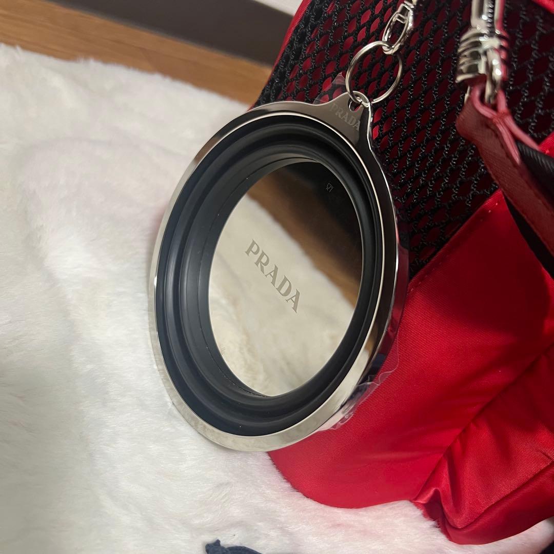PRADA ペット用 トート キャリーバック レッド 皿、ポーチ付き 新品未使用