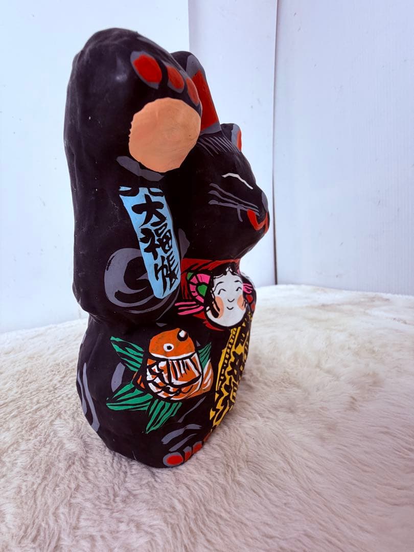 未使用保管品♪ 春日部張り子　招き猫