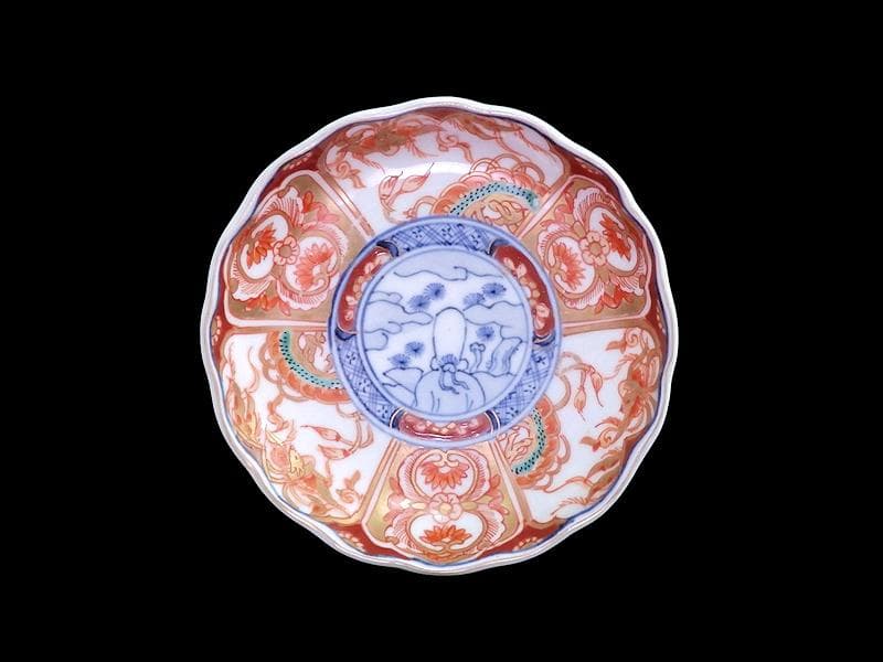 古伊万里 金襴手　鳳凰に龍の図　4寸皿　４枚　D43AS-fbuy5