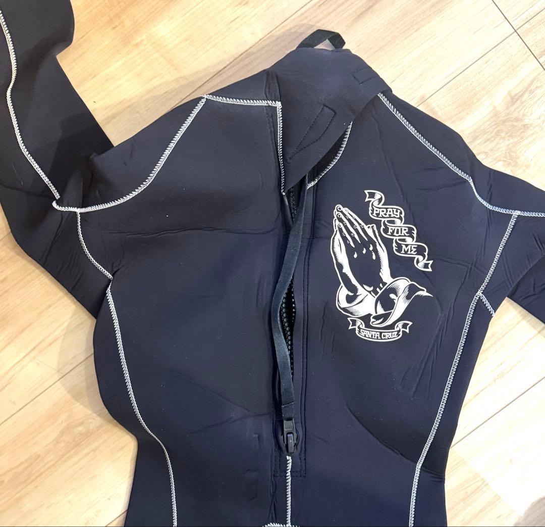 黒 日本プロサーフィン　ウェットスーツ　フルスーツ ジッパー付き フィン付き