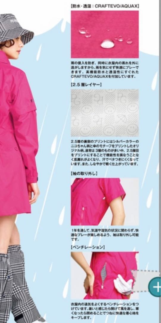 パーリーゲイツ レインウェアワンピース サイズ2 ネイビー新品未使用