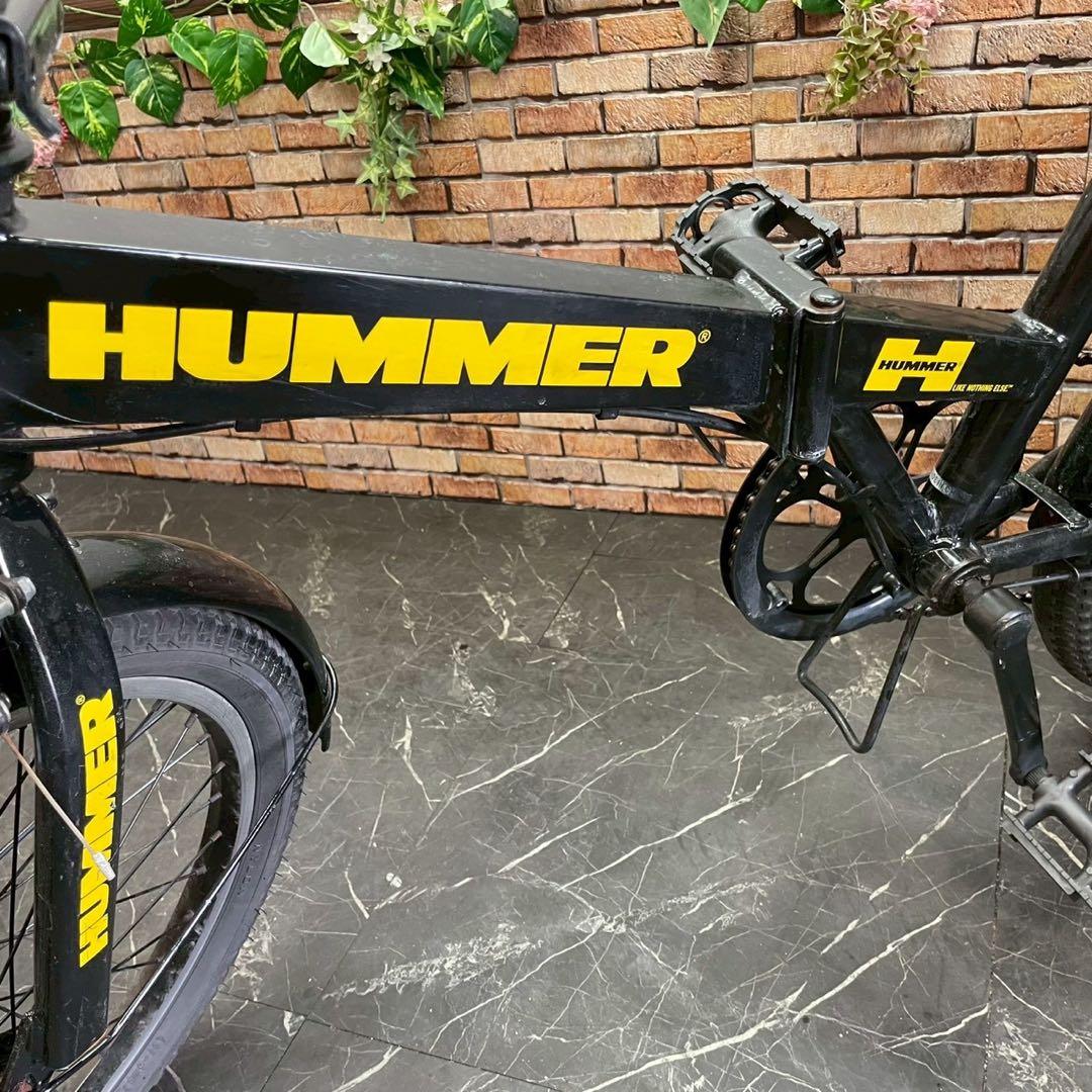 【100】折りたたみ自転車 折車 HUMMER ブラック 変速付き