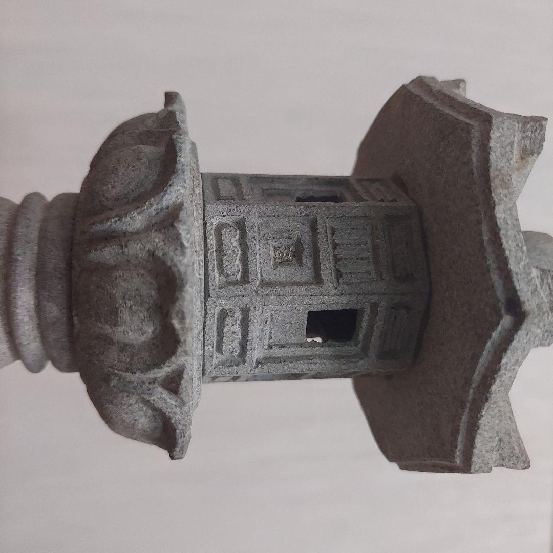 石製 和風灯篭 約25cm グレー