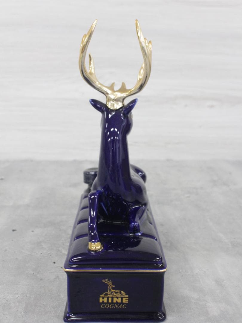 ▲未開栓 HINE X.O COGNAC 陶器 鹿ボトル リモージュ ブルー