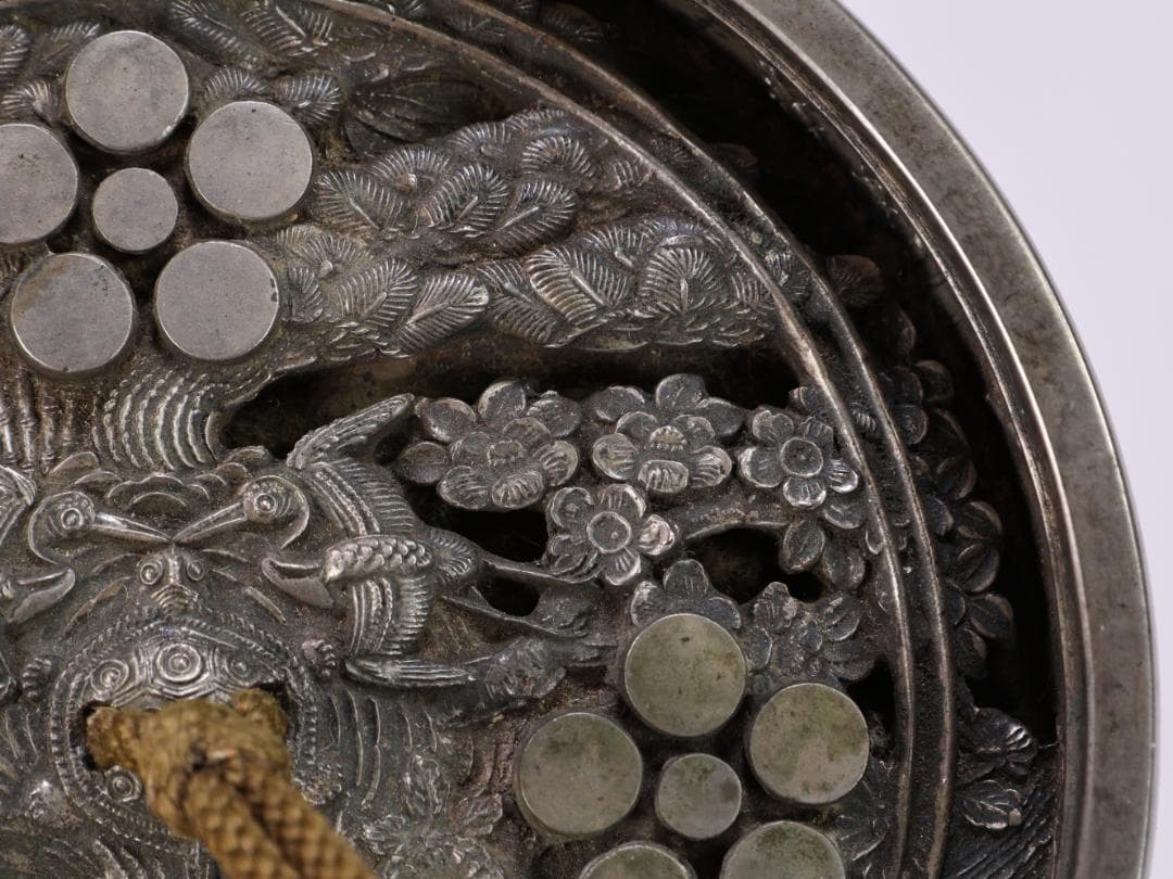 前田家伝来　江戸期　天下一中嶋和泉守貞次作　松竹梅五曜玄武紋様　古鏡　蒔絵共箱