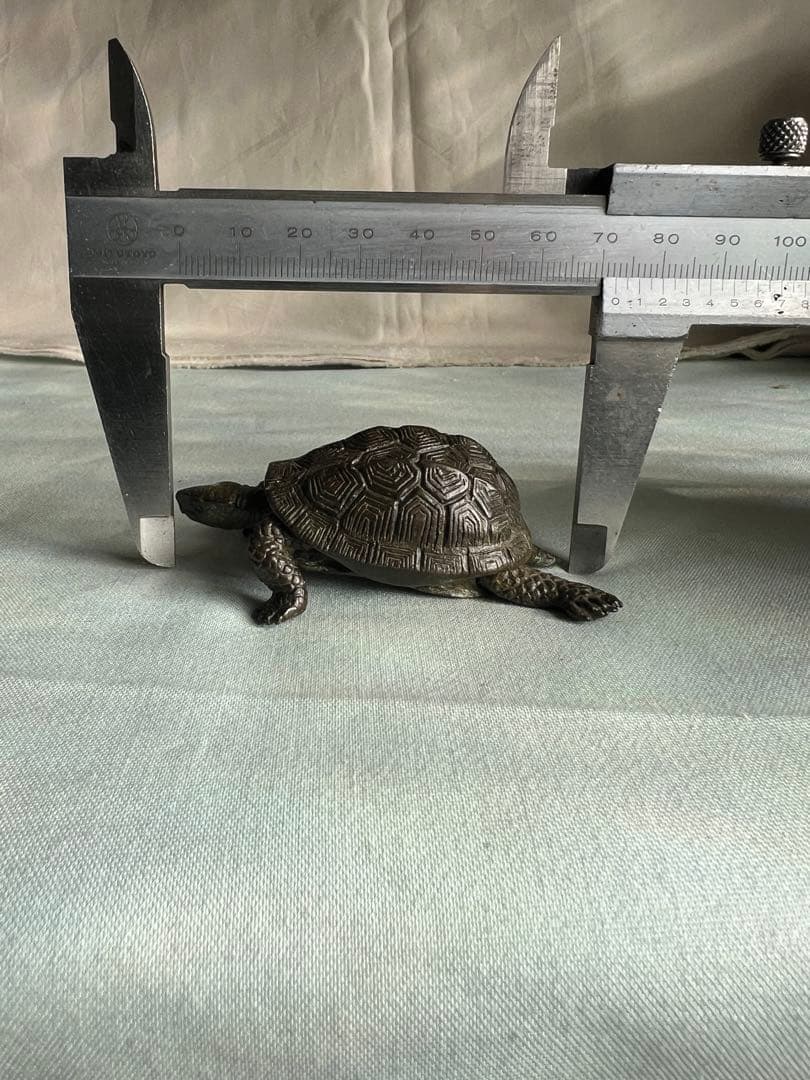 古銅自在亀置物 長約5.2-7.2CM