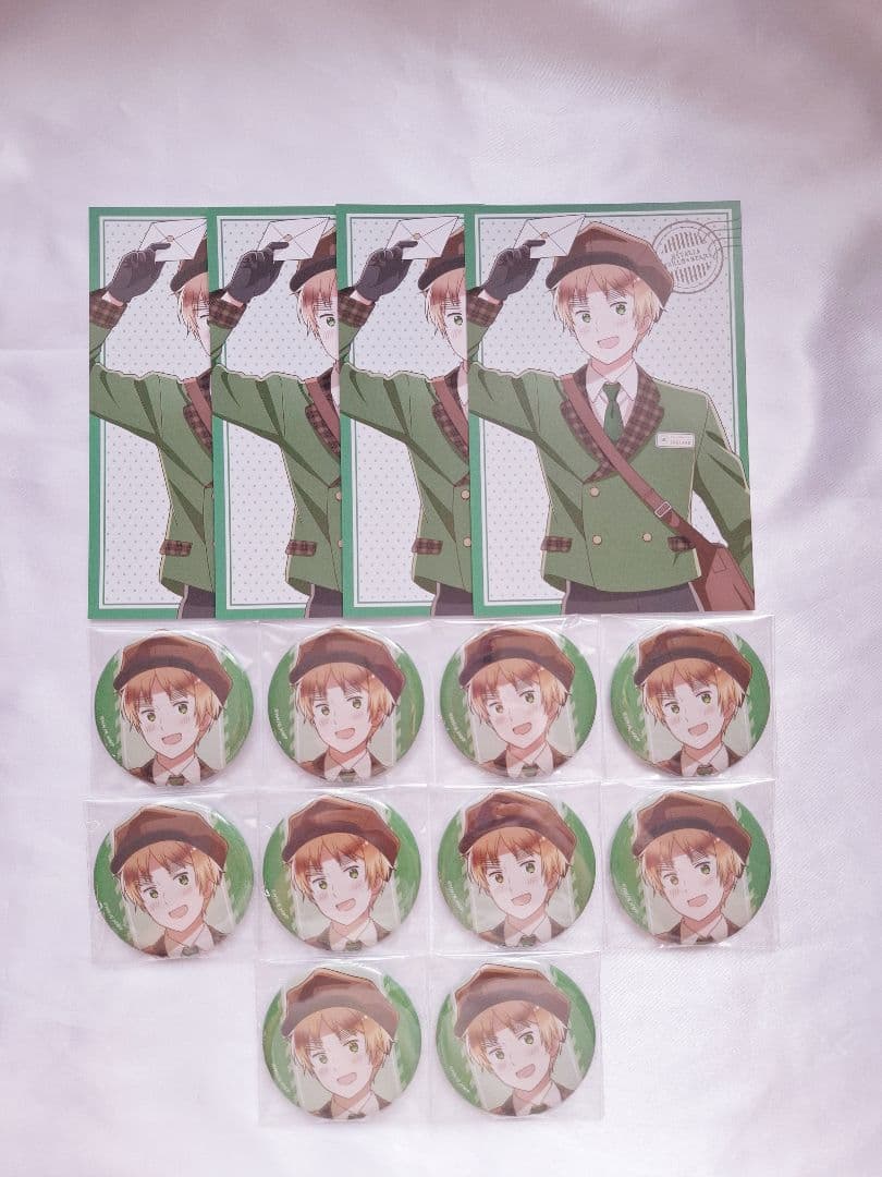 ヘタリア イギリス 郵便屋 缶バッジ ポストカード 14点セット