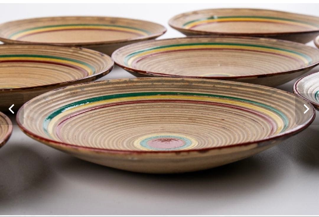 小坂屋 活洲 着彩独楽皿10客 共箱 魯山人　乾山 永楽善五郎　骨董