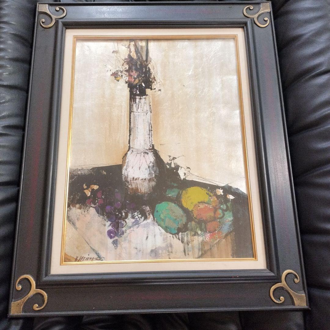 真作 油絵 絵画 花 三浦義幸 静物の構図 油彩12号