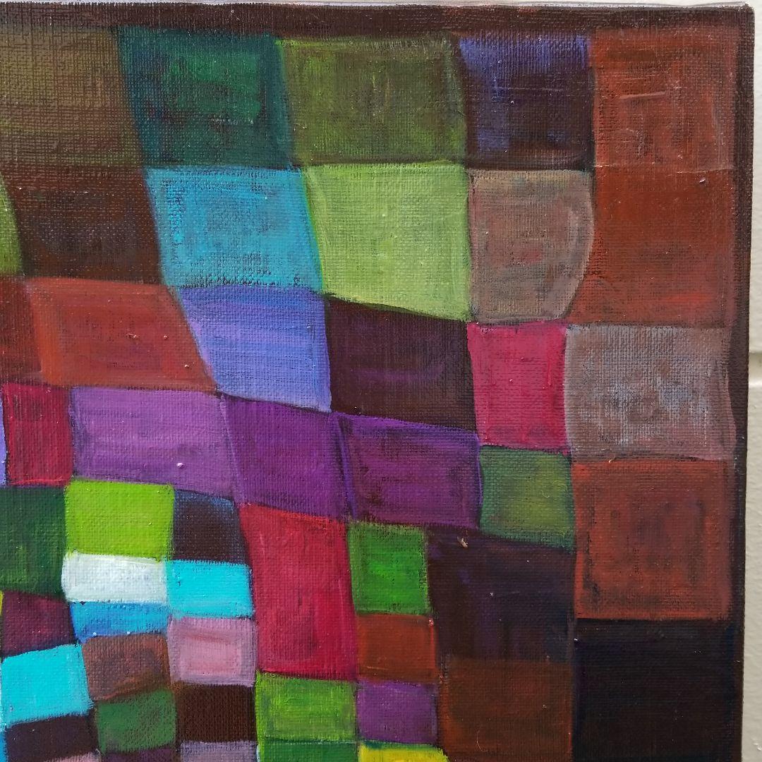 キャンバス油絵　専用　開花　パウルクレー風　飽きのこない抽象画　大きめキャンバス