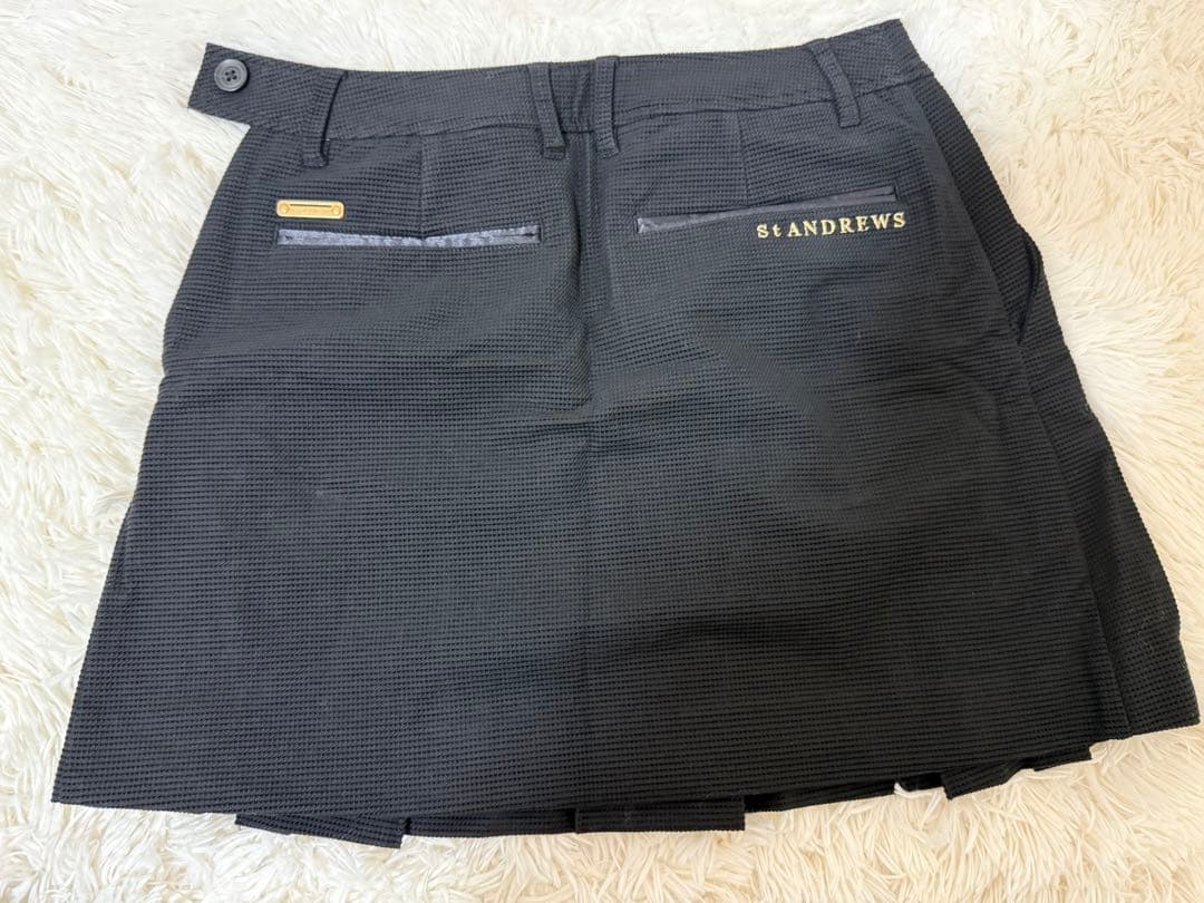 セントアンドリュース(St ANDREWS)プリーツスカート 黒　S ゴルフ