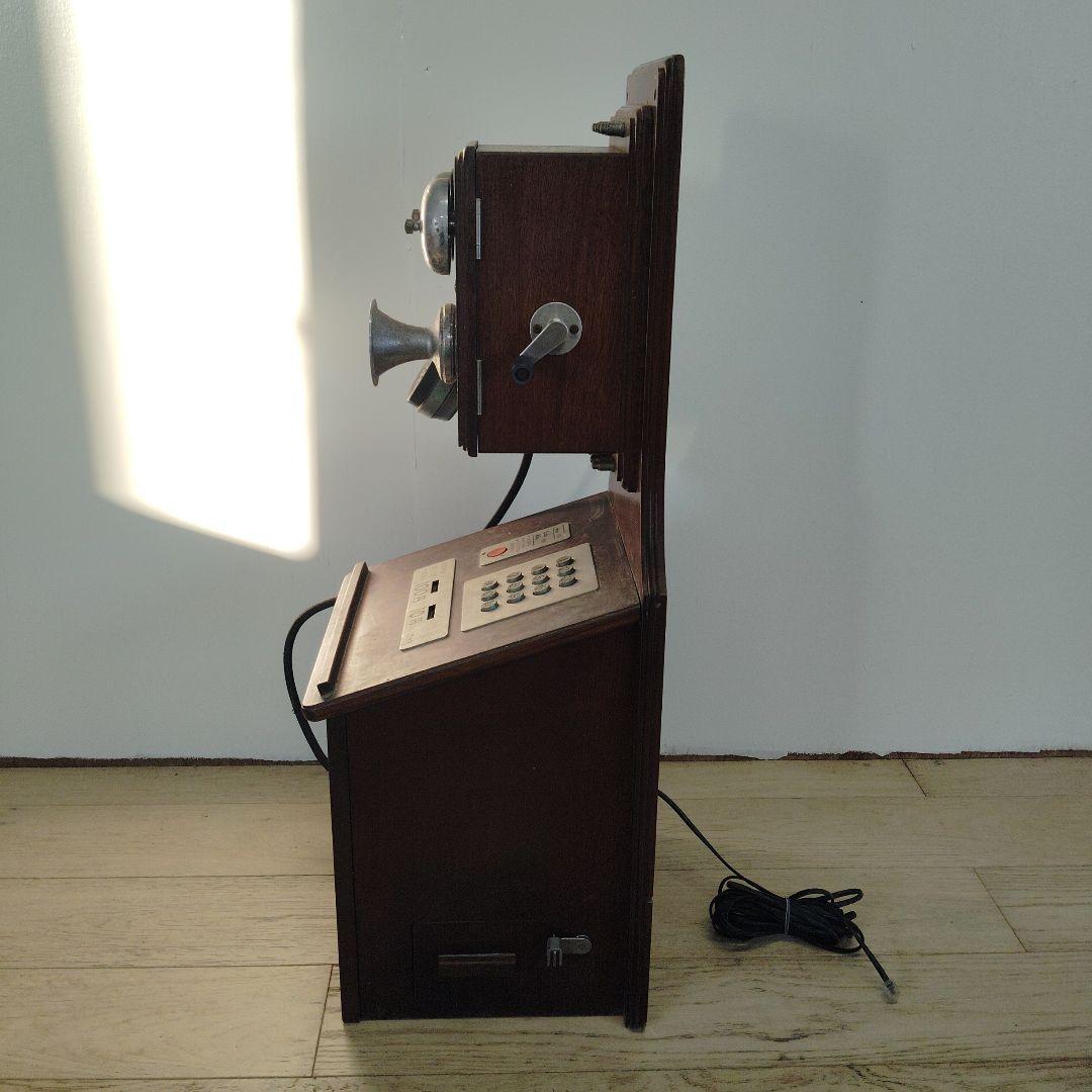 レトロ 木製 ダイヤル式電話機