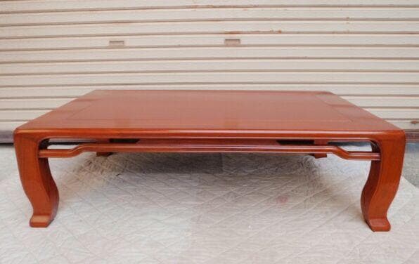 新品♪4尺(120巾) 花梨無垢 一重ヌキ入り 高級座卓 座敷机 唐木ちゃぶ台