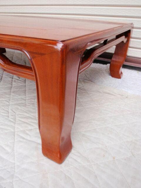 新品♪4尺(120巾) 花梨無垢 一重ヌキ入り 高級座卓 座敷机 唐木ちゃぶ台