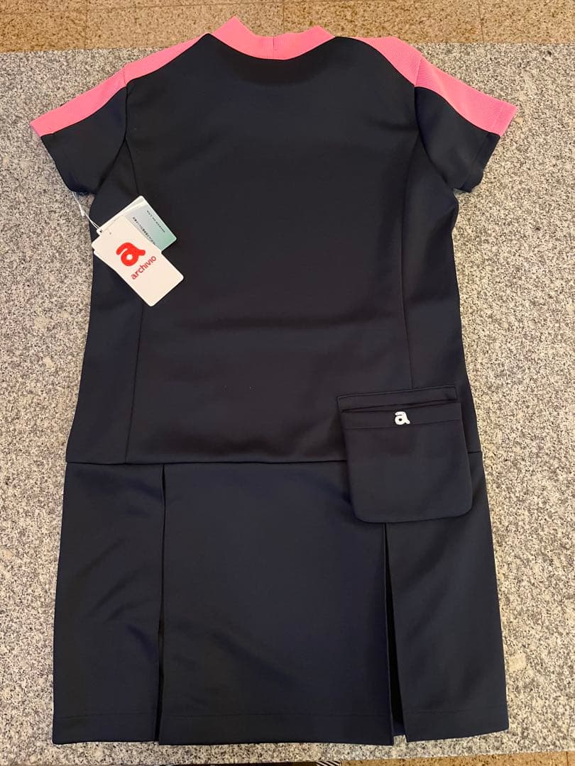 archivio レディース ゴルフ ワンピース ネイビー/ピンク