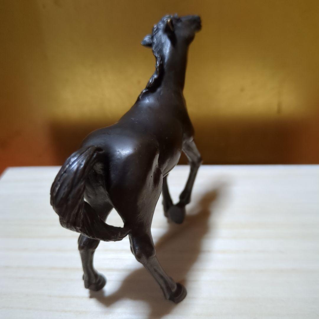 高岡銅器、親子馬のブロンズ彫刻（木箱付き）