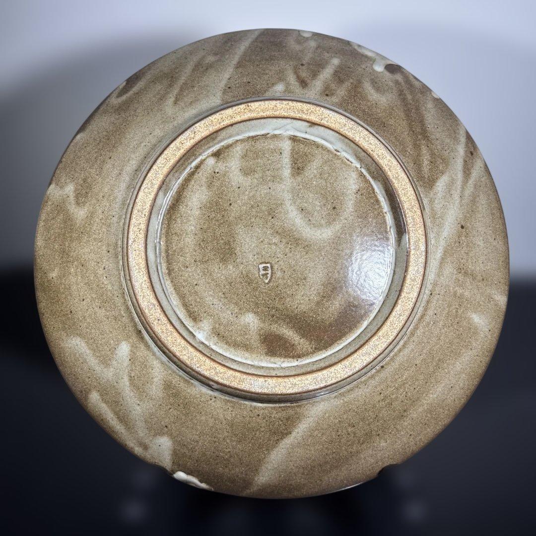 真作　人間国宝　島岡達三　象嵌皿　大皿　経約31センチ