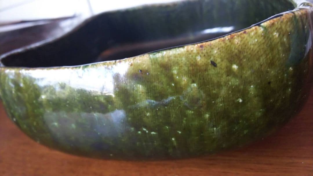 織部焼 菓子器 鉄輪