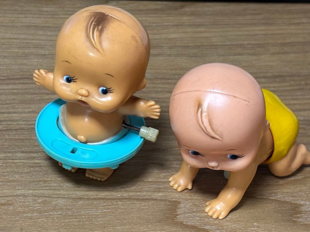 【超レア】昭和レトロ　ネジでよちよち歩く赤ちゃん　人形✖️2体セット