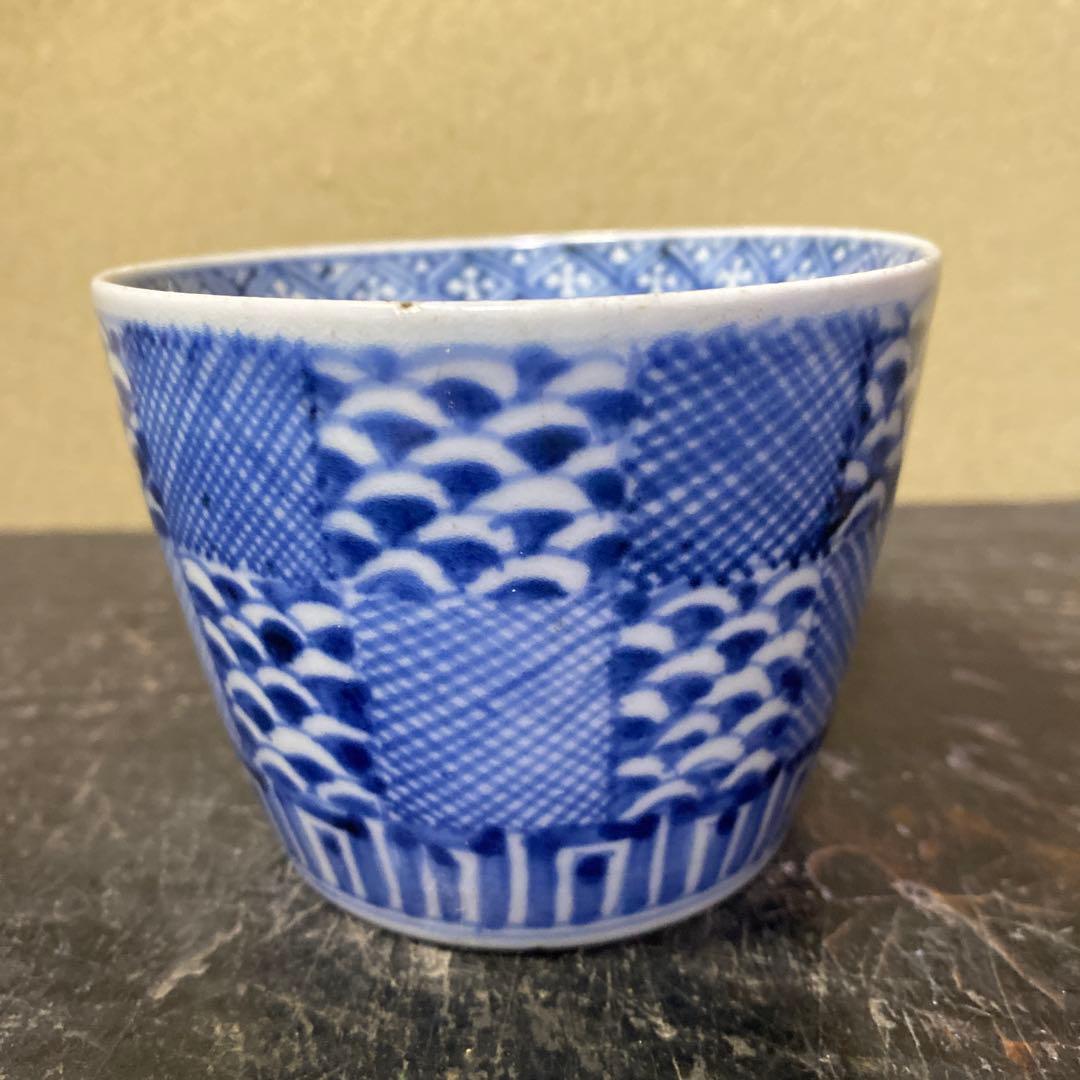 市松文蕎麦猪口