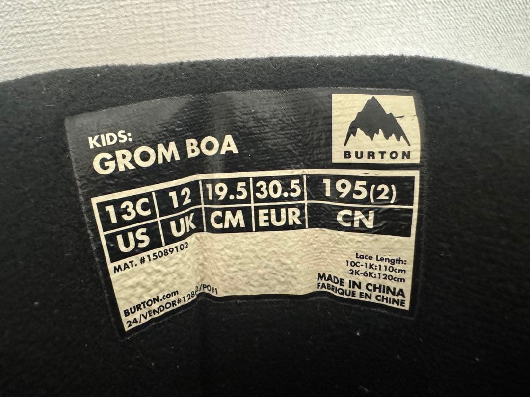 BURTON スノーボードブーツ Kid's Grom BOA 19.5cm