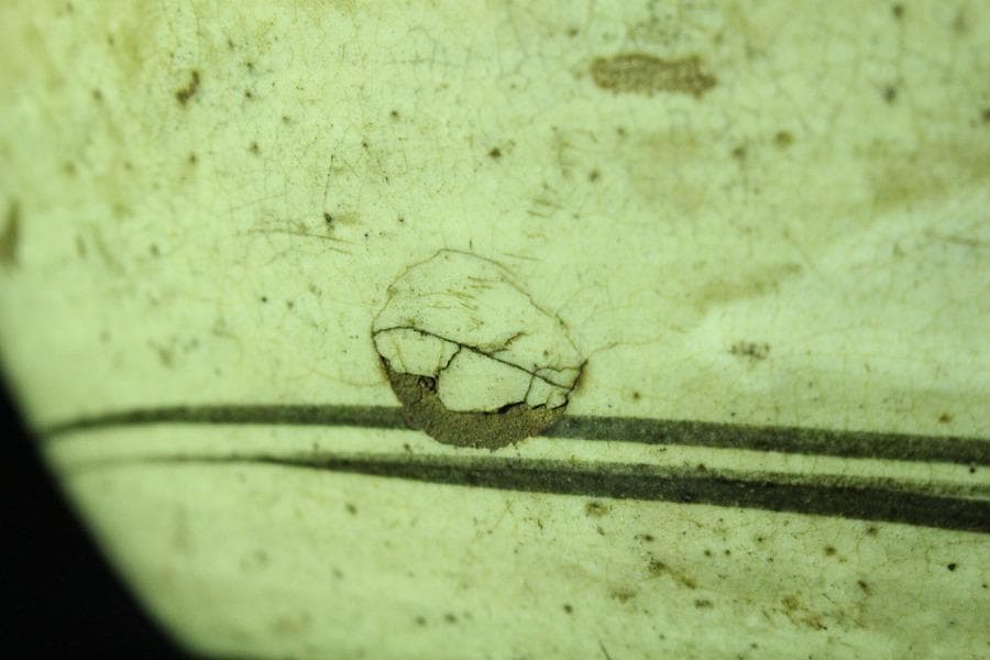 絵瀬戸 行燈皿 碗 時代物 二件(K-YC584)