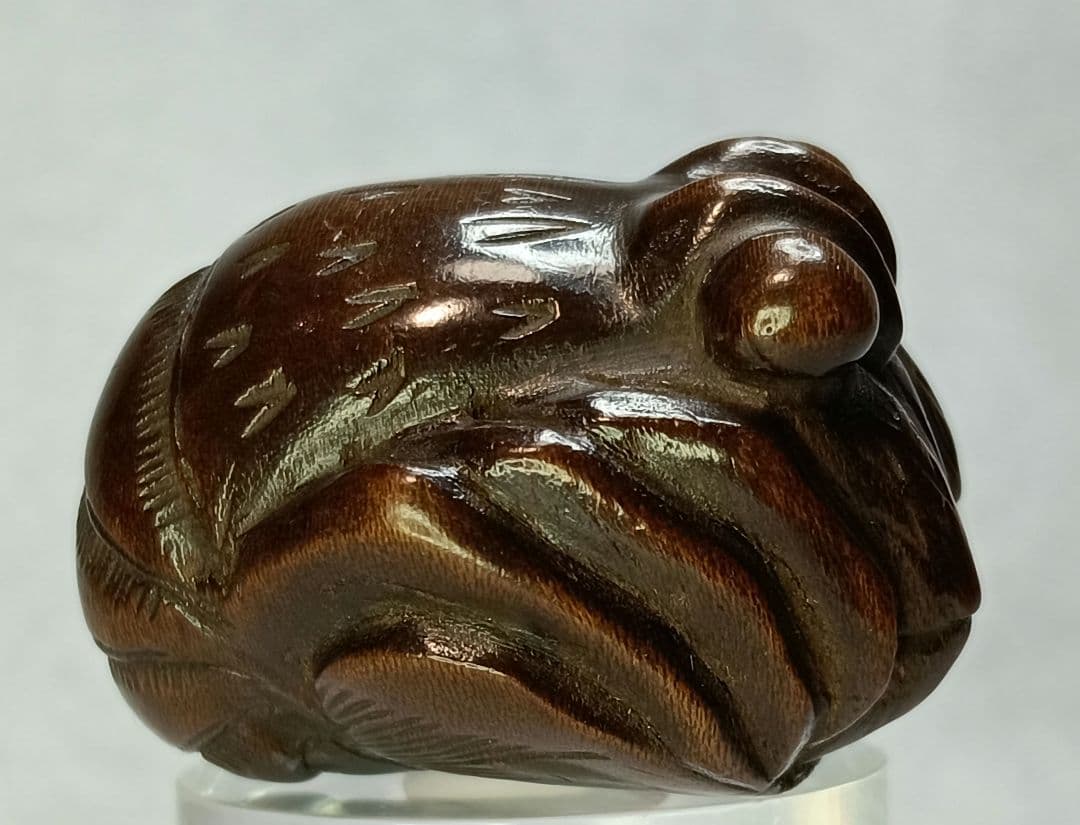 柘植彫 根付 「伊勢海老」 江戸時代