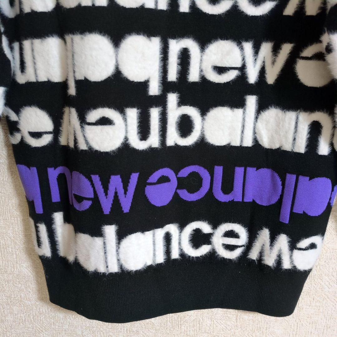 ニューバランスゴルフ タイプライターロゴ クルーニット ゴルフウェア黒 Ｌ相当