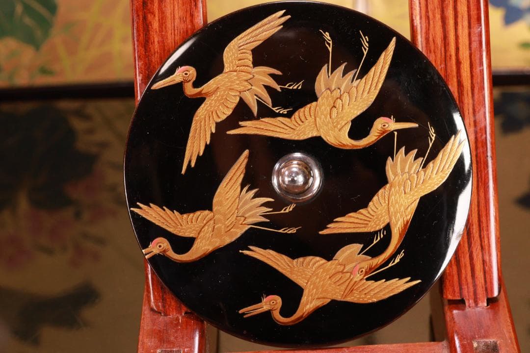 BJ009 高級漆器　時代輪島塗　若松鶴蒔絵　銚子 一対　銀摘　酒道具　懐石道具