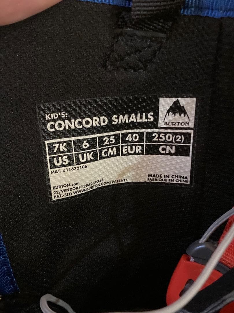 BURTON Concord Small スノーボードブーツ キッズ用　25cm